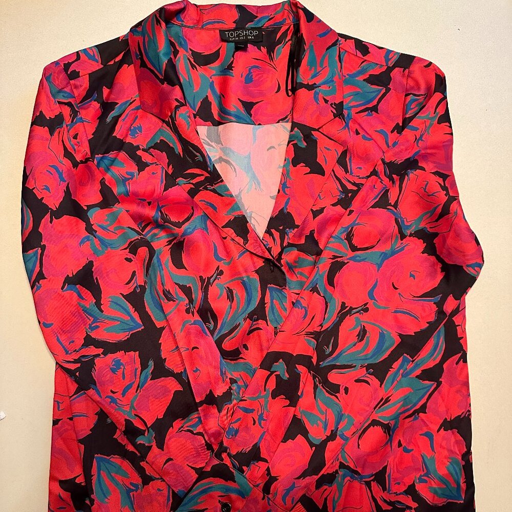 Topshop floral button up (US 2)